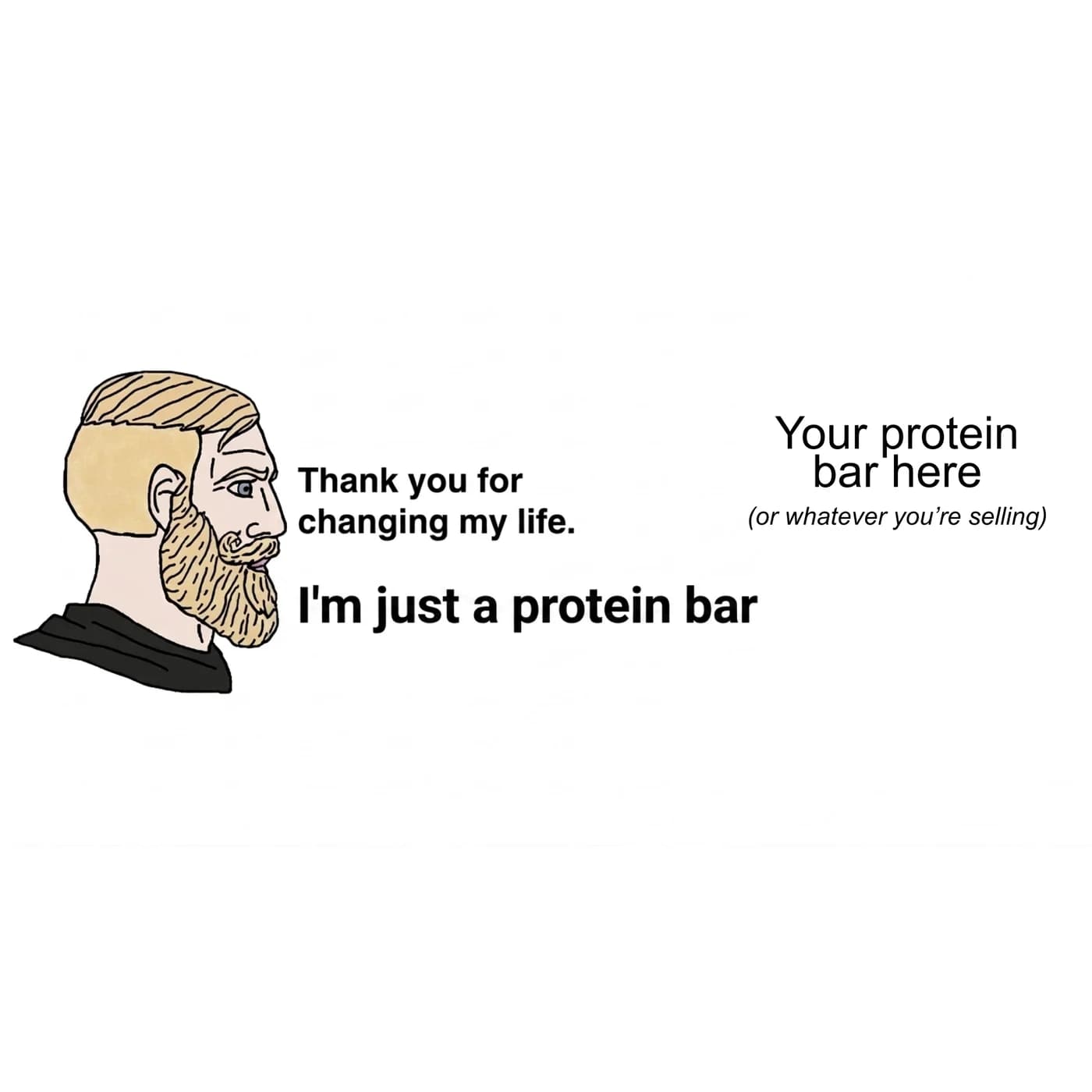 Example meme ad where a logo becomes the punchline of a simple internet joke